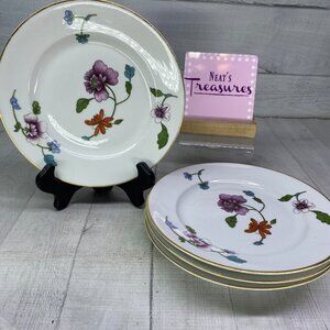 Vintage Royal Worcester ASTLEY Oven Safe Floral Gold Trim Salad Plates Set of 4